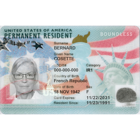 USA Permanent Residence Card