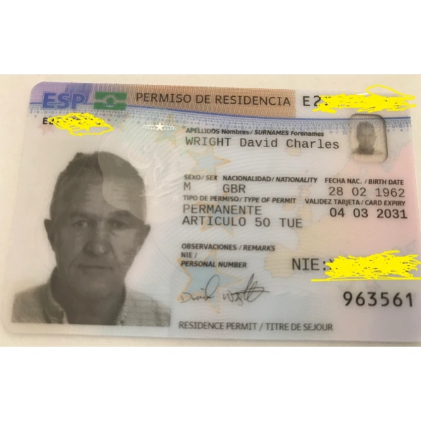 Spanish Permanent Residence Card