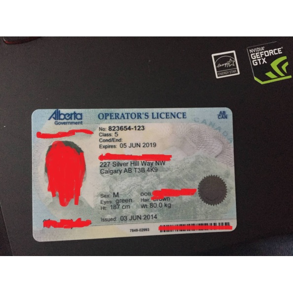 Alberta Driving License and ID Card